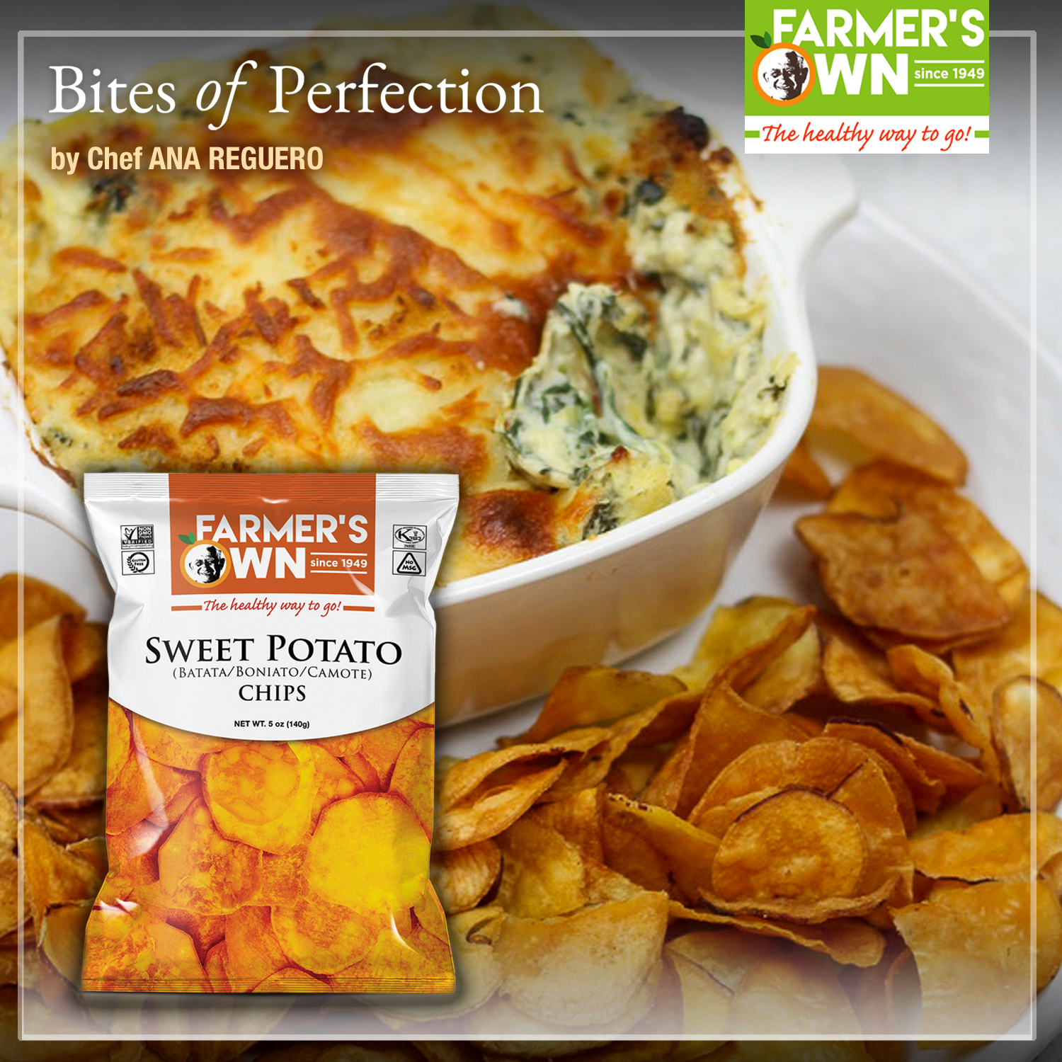 Spinach Artichoke Dip with “Farmer&amp;#39;s Own” Sweet Potato Chips - Farmers ...
